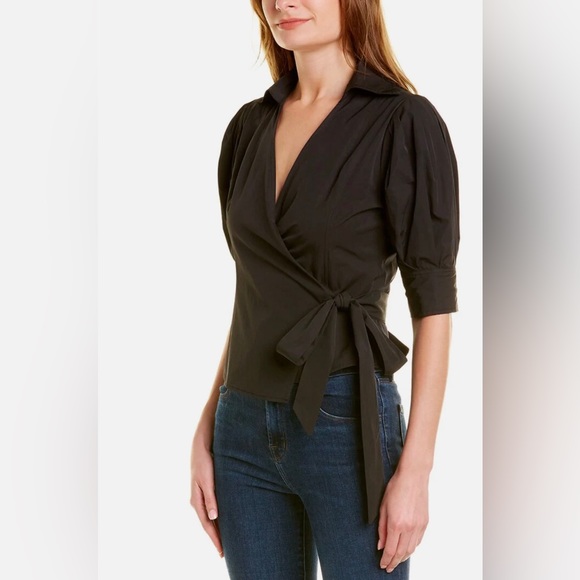 GRACIA Wrap Top Black Medium - Picture 1 of 10